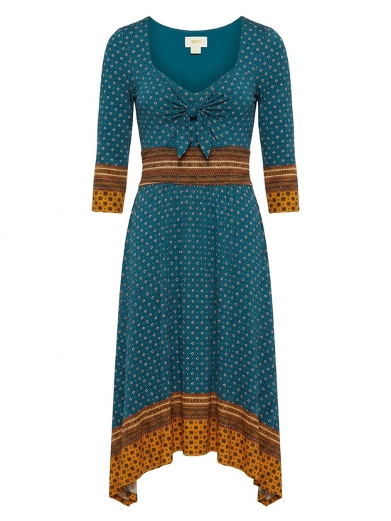 Maeve Dresses & Skirts - Anthropologie Maeve Beloved Tie Front Midi Dress Women’s XS Boho Indie Sleaze